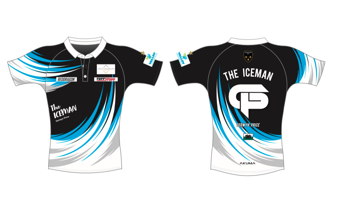 Black/blue stripe player top