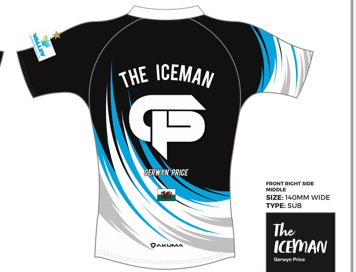Black/blue stripe player top thumbnail